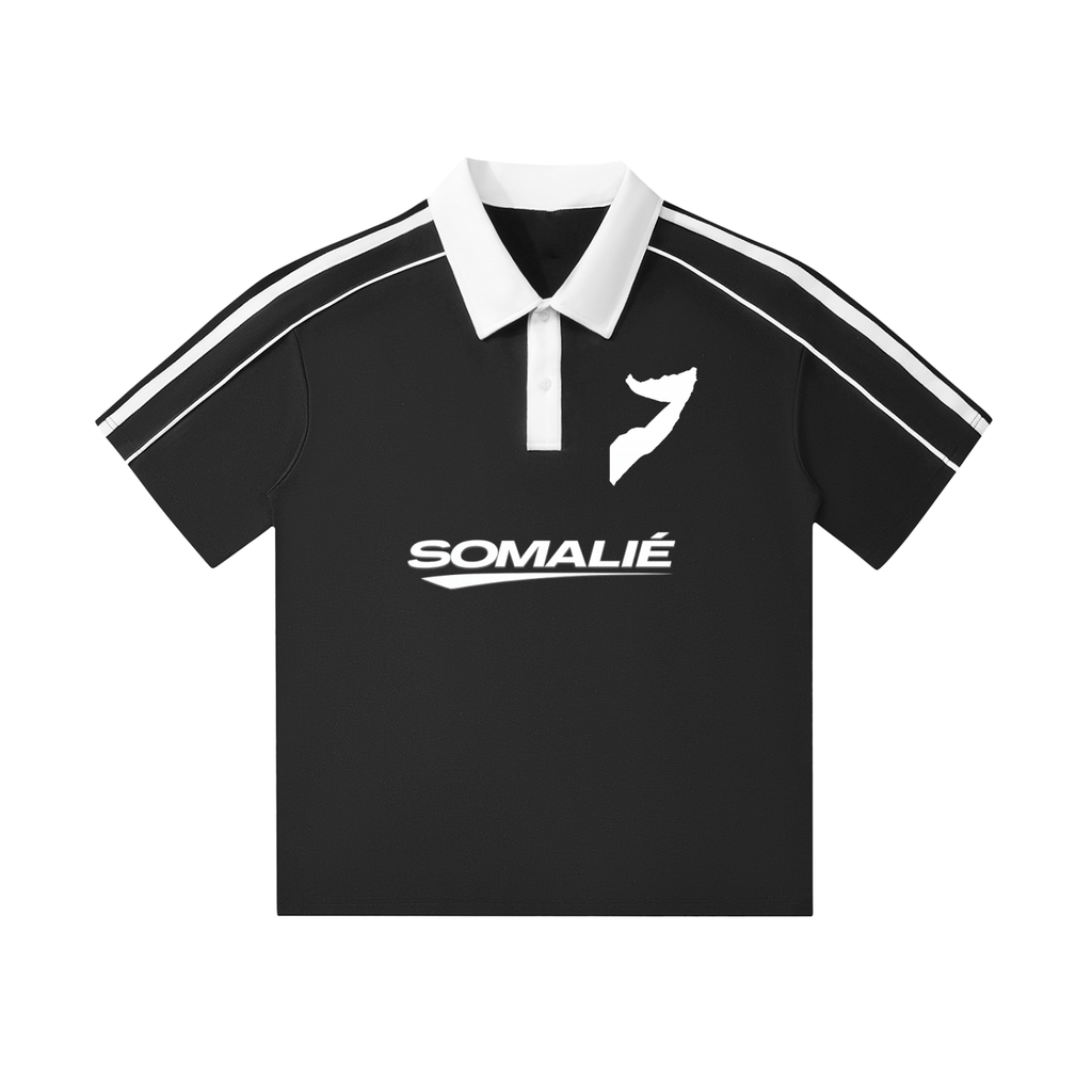 Contrast Collar Short-Sleeve Polo Shirt