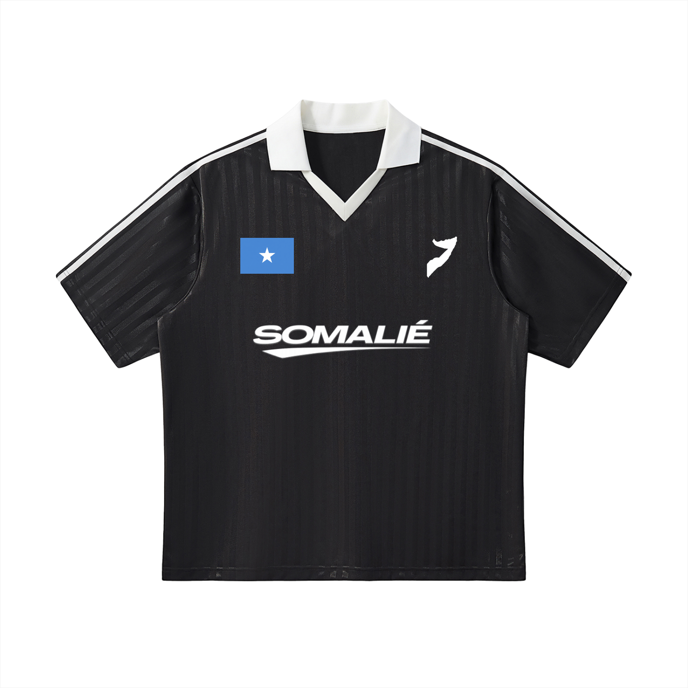 Contrast Collar Striped Soccer Jersey