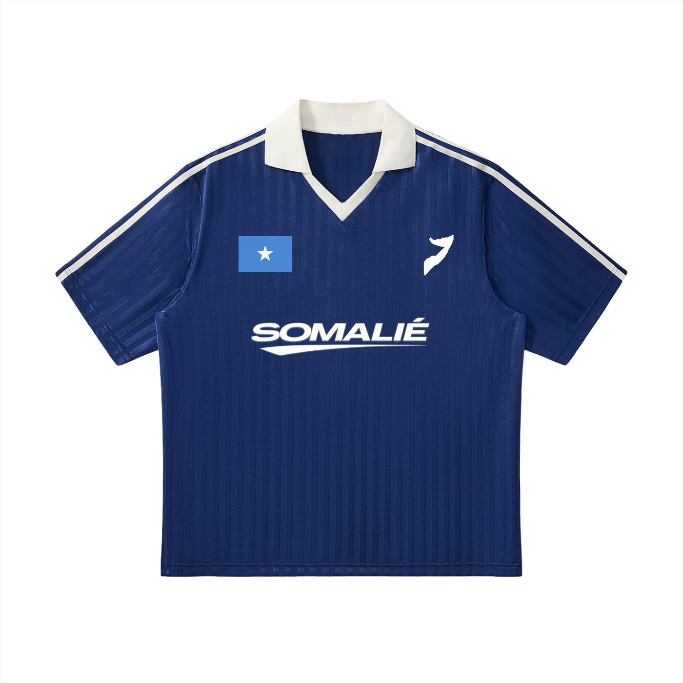 Contrast Collar Striped Soccer Jersey