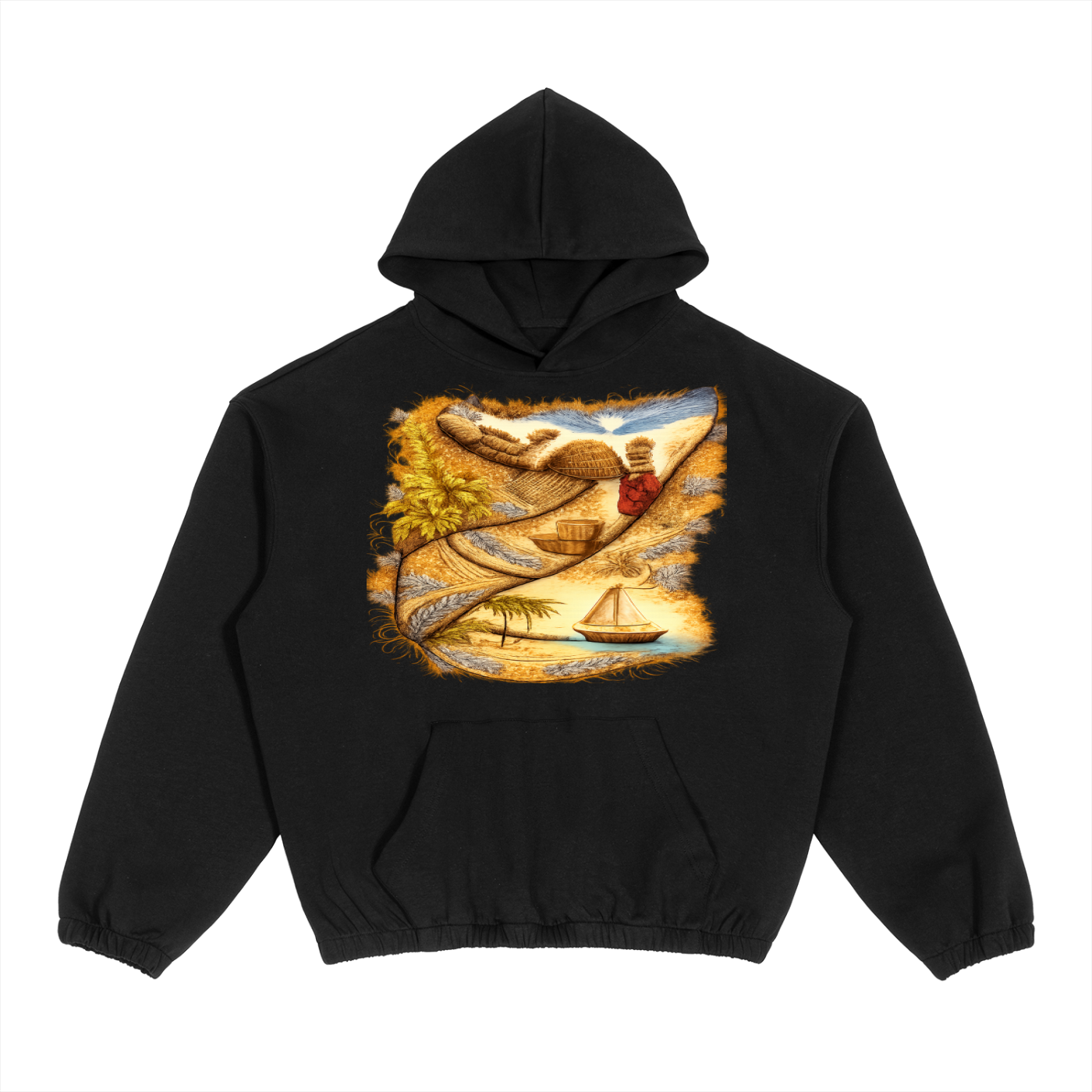 SomaliéClo Boxy Cinched Hem Hoodie