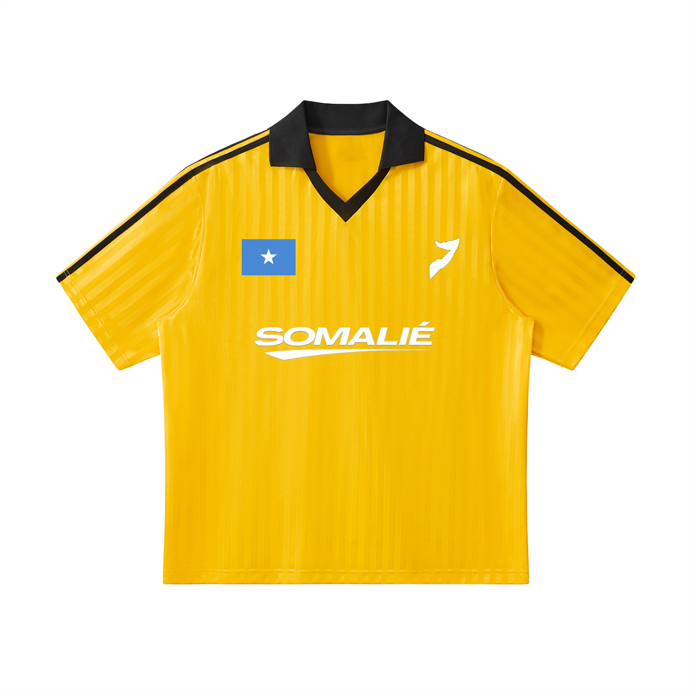 Contrast Collar Striped Soccer Jersey